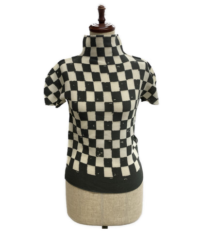 ISSEY MIYAKE 半袖カットソー ブロックチェック ハイネック MI51FK645 レディース SIZE - イッセイミヤケ