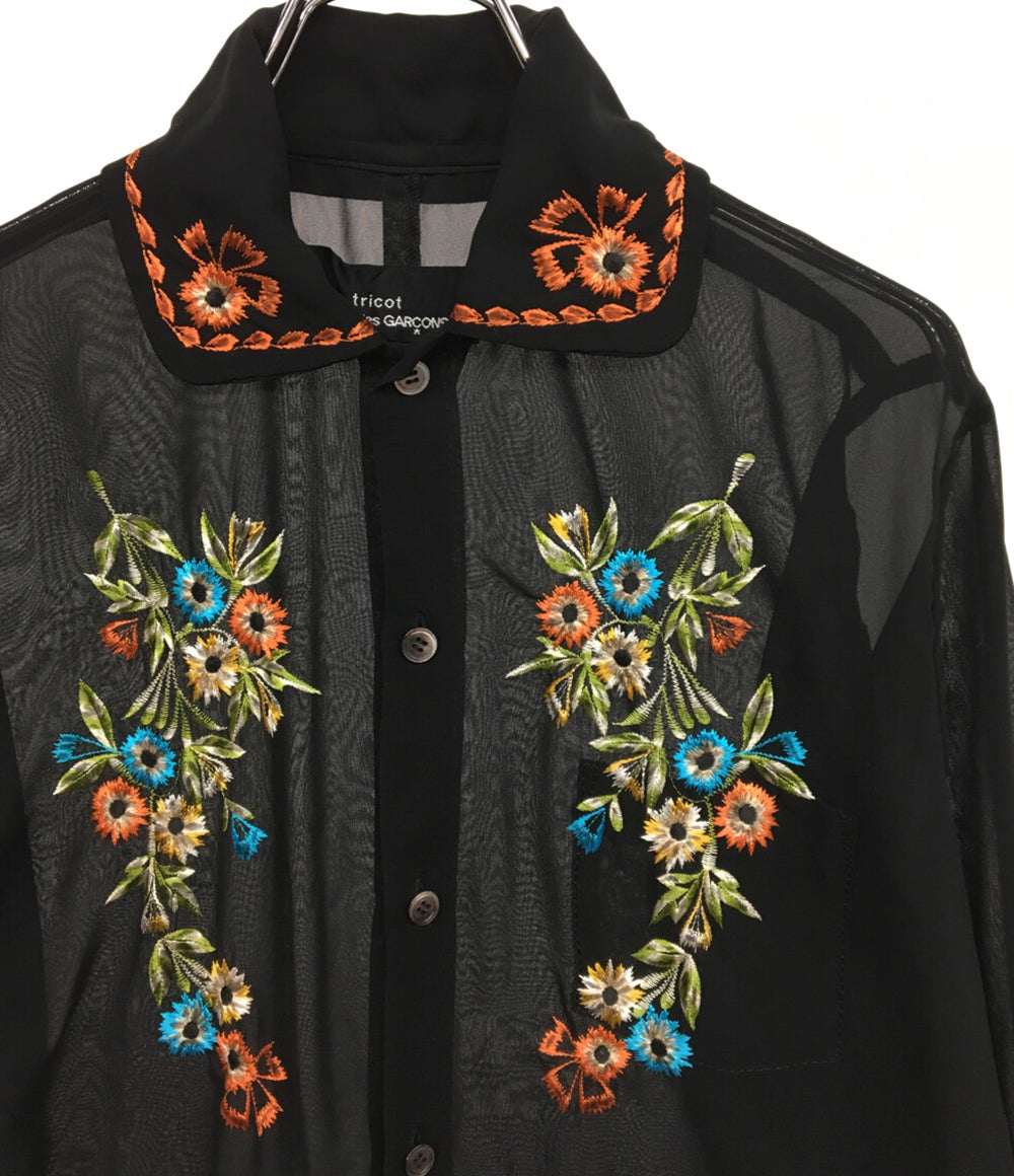 tricot COMME des GARCONS 2005AW 花刺繍ブラウス TP-B012 レディース