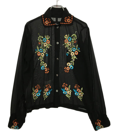 tricot COMME des GARCONS 2005AW 花刺繍ブラウス TP-B012 レディース SIZE M トリココムデギャルソン