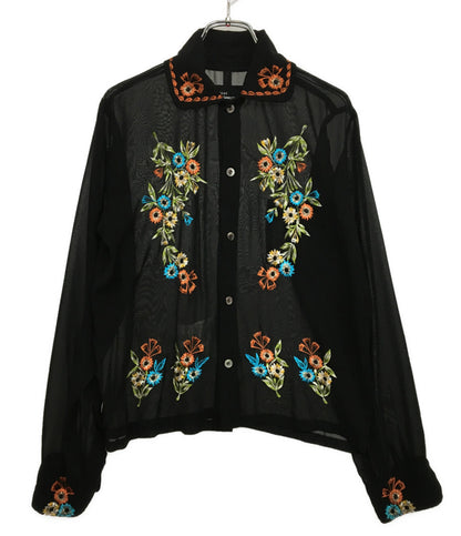 tricot COMME des GARCONS 2005AW 花刺繍ブラウス TP-B012 レディース SIZE M トリココムデギャルソン