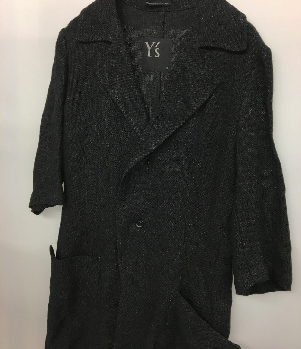 ワイズ　Ｙ's　ロングコート　ウールコート　黒　サイズL Y's Yohji Yamamoto ブラックロングコート サイズ3 Y's Yohji Yamamoto