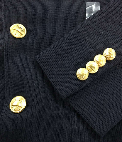 美品 POLO RALPH LAUREN ジャケット ネイビー コットンニットブレザー 金ボタン レディース SIZE 8 ポロ・ラルフローレン
