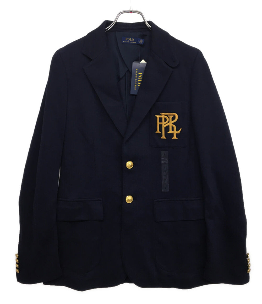 美品 POLO RALPH LAUREN ジャケット ネイビー コットンニットブレザー 金ボタン レディース SIZE 8 ポロ・ラルフローレン