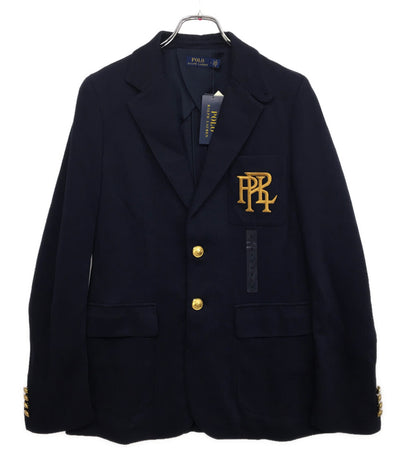 美品 POLO RALPH LAUREN ジャケット ネイビー コットンニットブレザー 金ボタン レディース SIZE 8 ポロ・ラルフローレン