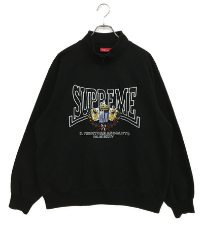 Supreme パーカー Crest Applique Half Zip Pullover "Navy" メンズ SIZE M シュプリーム