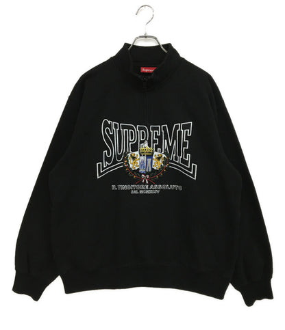 Supreme パーカー Crest Applique Half Zip Pullover "Navy" メンズ SIZE M シュプリーム