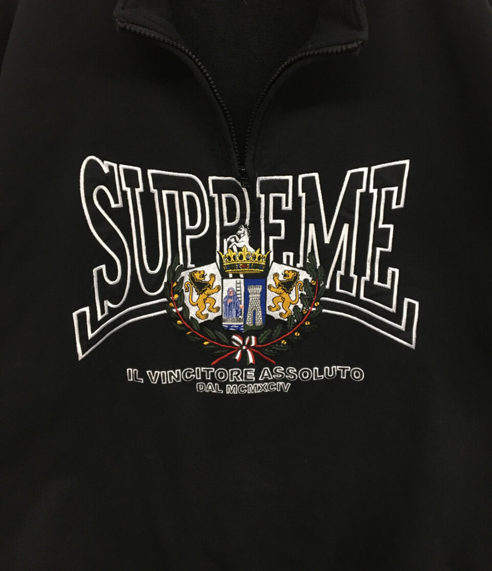 Supreme パーカー Crest Applique Half Zip Pullover "Navy" メンズ SIZE M シュプリーム