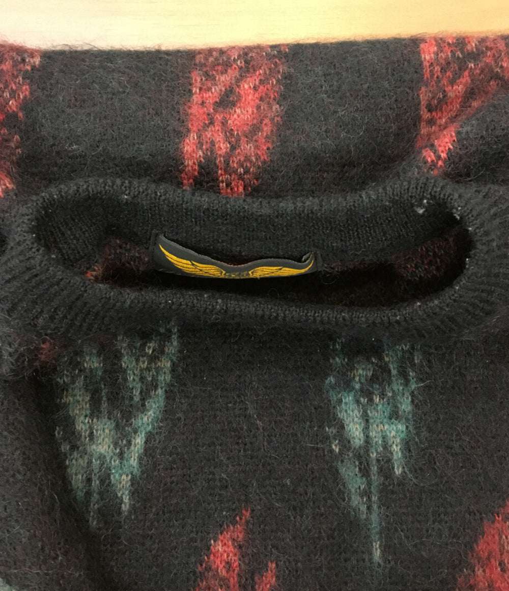 CALEE モヘアニット 総柄 メンズ SIZE L キャリー