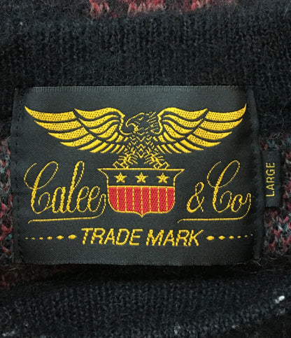 CALEE モヘアニット 総柄 メンズ SIZE L キャリー