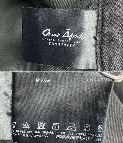 Omar Afridi オマールアフリディ デニムパンツ RIVETED WIDE CROPPED DENIM TROUSERS メンズ SIZE 46