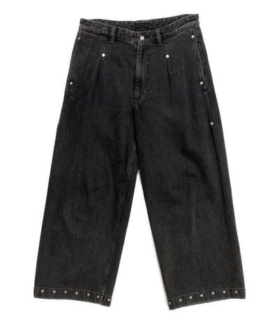 Omar Afridi オマールアフリディ デニムパンツ RIVETED WIDE CROPPED DENIM TROUSERS メンズ SIZE 46