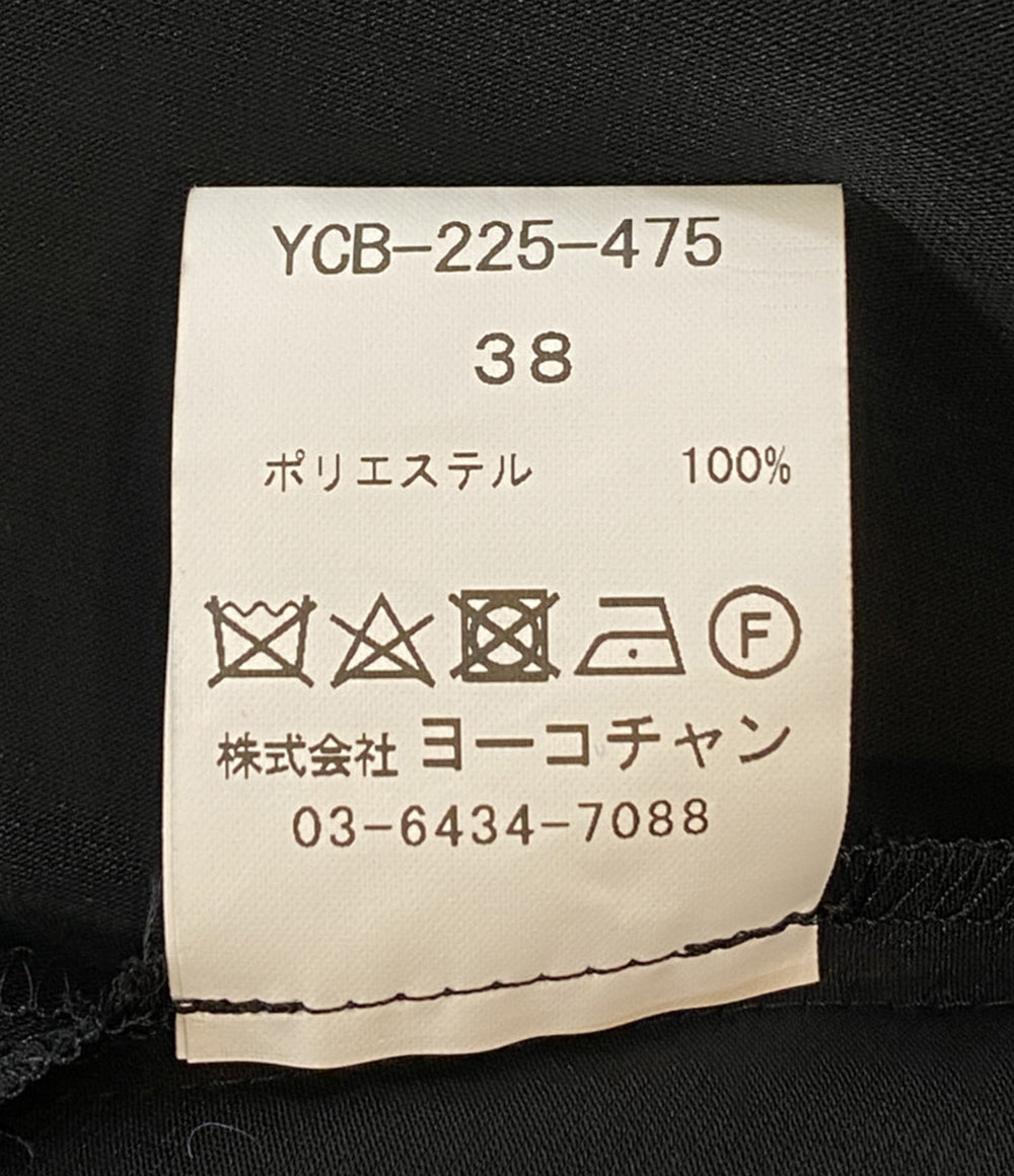 美品 YOKO CHAN 半袖シャツ ハーフスリーブサイドスリットバックティアードブラウス レディース SIZE 38 ヨーコチャン