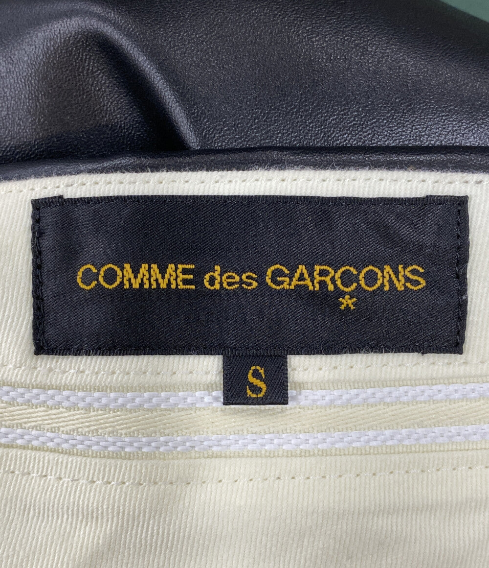 COMME des GARCONS レザーパンツ Ruffle Faux Leather Trousers 2024AW GN-P005 レディース SIZE S コムデギャルソン