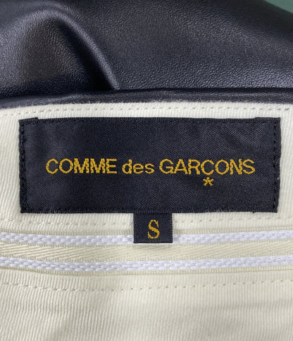 COMME des GARCONS レザーパンツ Ruffle Faux Leather Trousers 2024AW GN-P005 レディース SIZE S コムデギャルソン