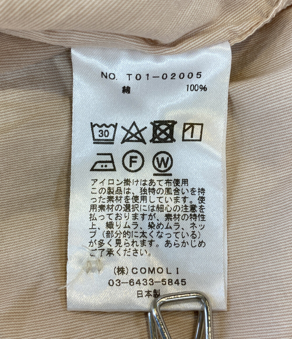 COMOLI コットンシャツ ライトベージュ T01-02005 メンズ SIZE 2 コモリ
