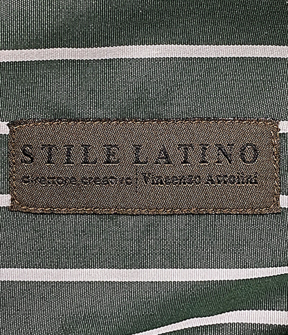 Stile Latino ストライプ ホリゾンタルシャツ ドゥエボットーニ グリーン STCCM28 メンズ SIZE 38 スティレラティーノ