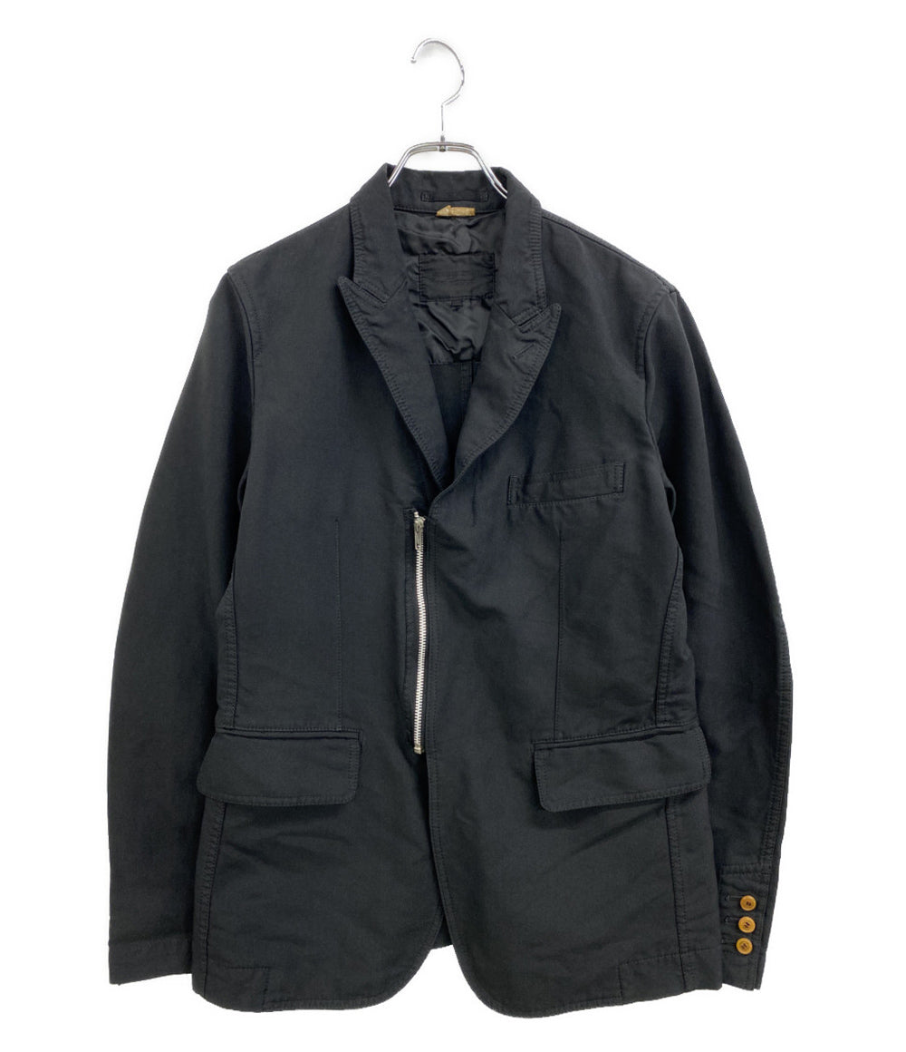 COMME des GARCONS HOMME DEUX テーラードジャケット ブラック ジップ ピークドラペル 17SS DS-J047 メンズ SIZE XS コムデギャルソンオムドゥ