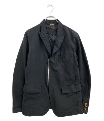 COMME des GARCONS HOMME DEUX テーラードジャケット ブラック ジップ ピークドラペル 17SS DS-J047 メンズ SIZE XS コムデギャルソンオムドゥ