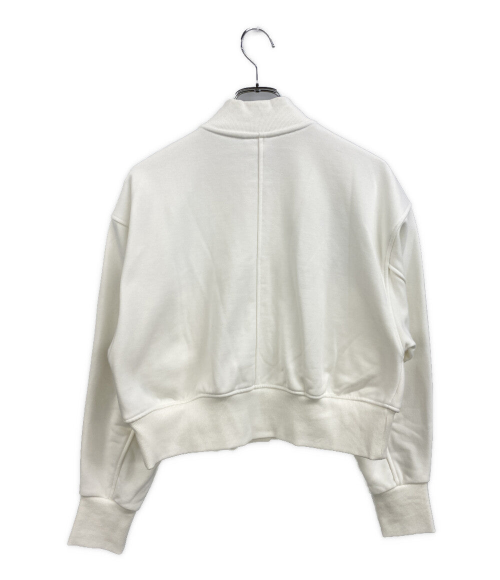 美品 LACOSTE 裏パイル スウェット MA-1 ブルゾン ホワイト SF008J レディース SIZE 34 ラコステ