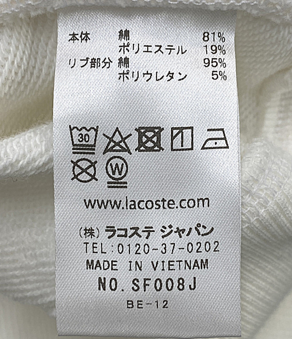 美品 LACOSTE 裏パイル スウェット MA-1 ブルゾン ホワイト SF008J レディース SIZE 34 ラコステ