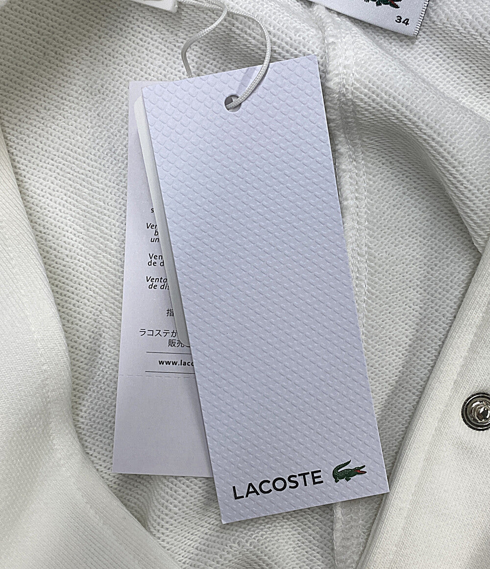 美品 LACOSTE 裏パイル スウェット MA-1 ブルゾン ホワイト SF008J レディース SIZE 34 ラコステ