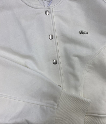 美品 LACOSTE 裏パイル スウェット MA-1 ブルゾン ホワイト SF008J レディース SIZE 34 ラコステ