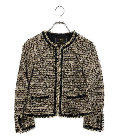 23区 ノーカラージャケット LINTON社 20周年記念 ツイード レディース SIZE 36 ニジュウサンク