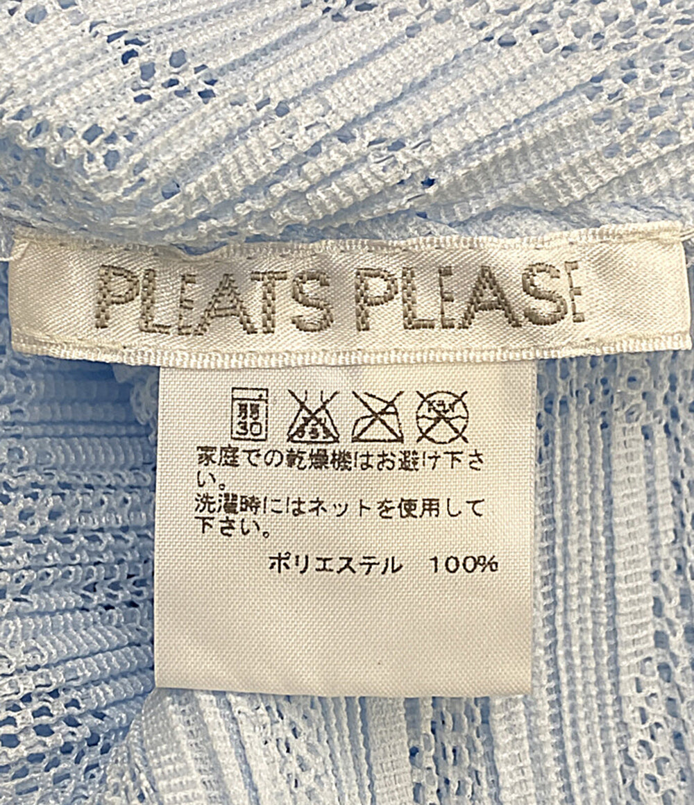 美品 PLEATS PLEASE ノースリーブワンピース 総柄スリーブレスメッシュチュニック PP61-JT745 レディース SIZE 3 プリーツプリーズ