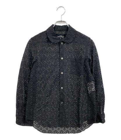 tricot COMME des GARCONS 長袖シャツ 総レースラウンドカラーブラウス 2002AW TG-B016 レディース SIZE S トリココムデギャルソン