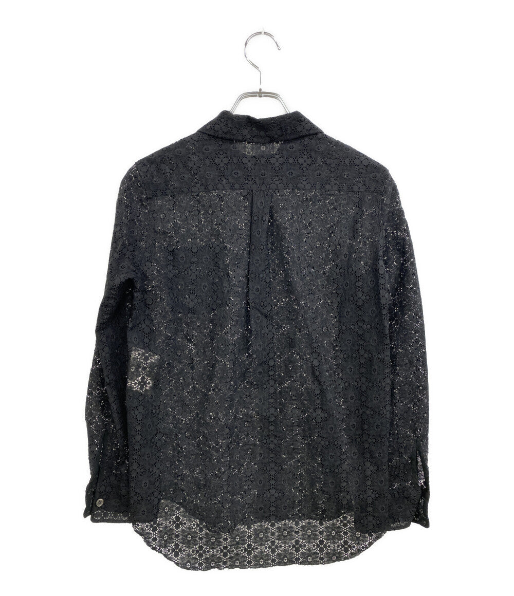 tricot COMME des GARCONS 長袖シャツ 総レースラウンドカラーブラウス 2002AW TG-B016 レディース SIZE S トリココムデギャルソン
