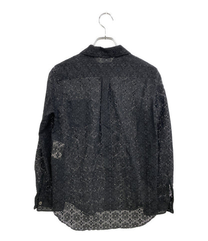 tricot COMME des GARCONS 長袖シャツ 総レースラウンドカラーブラウス 2002AW TG-B016 レディース SIZE S トリココムデギャルソン