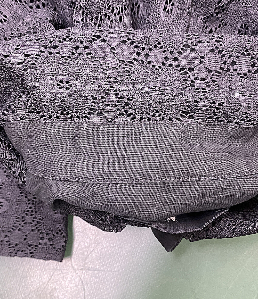 tricot COMME des GARCONS 長袖シャツ 総レースラウンドカラーブラウス 2002AW TG-B016 レディース SIZE S トリココムデギャルソン