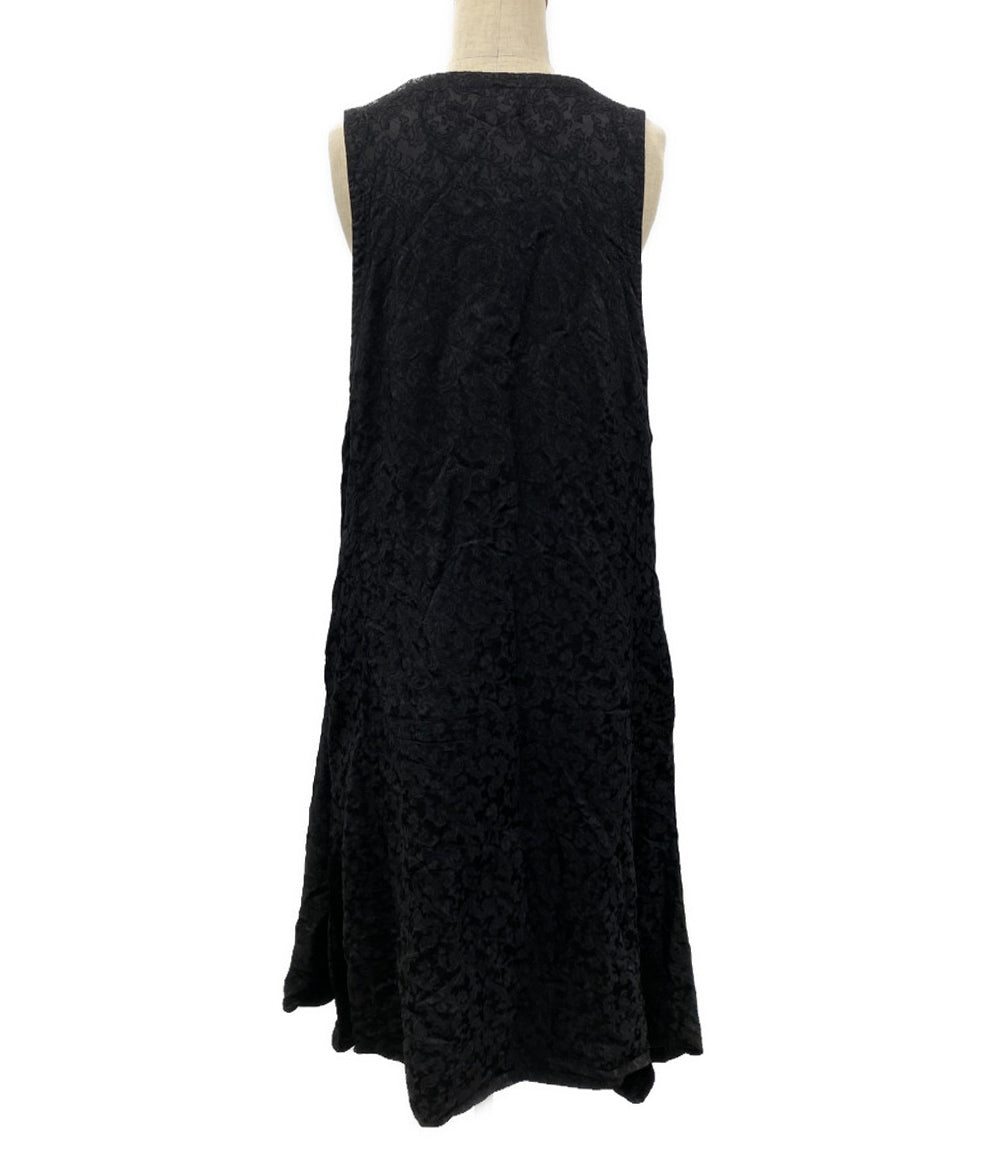 BLACK COMME des GARCONS ペイズリー刺繍変形フレアノースリーブワンピース 2026SS 1Q-A009 レディース SIZE M ブラックコムデギャルソン