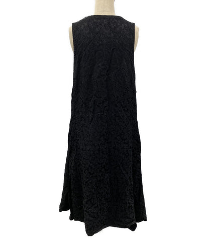 BLACK COMME des GARCONS ペイズリー刺繍変形フレアノースリーブワンピース 2026SS 1Q-A009 レディース SIZE M ブラックコムデギャルソン