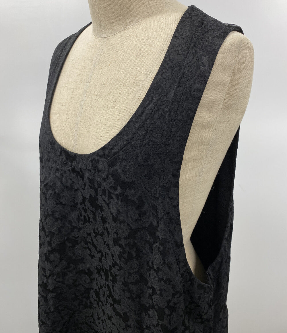 BLACK COMME des GARCONS ペイズリー刺繍変形フレアノースリーブワンピース 2026SS 1Q-A009 レディース SIZE M ブラックコムデギャルソン