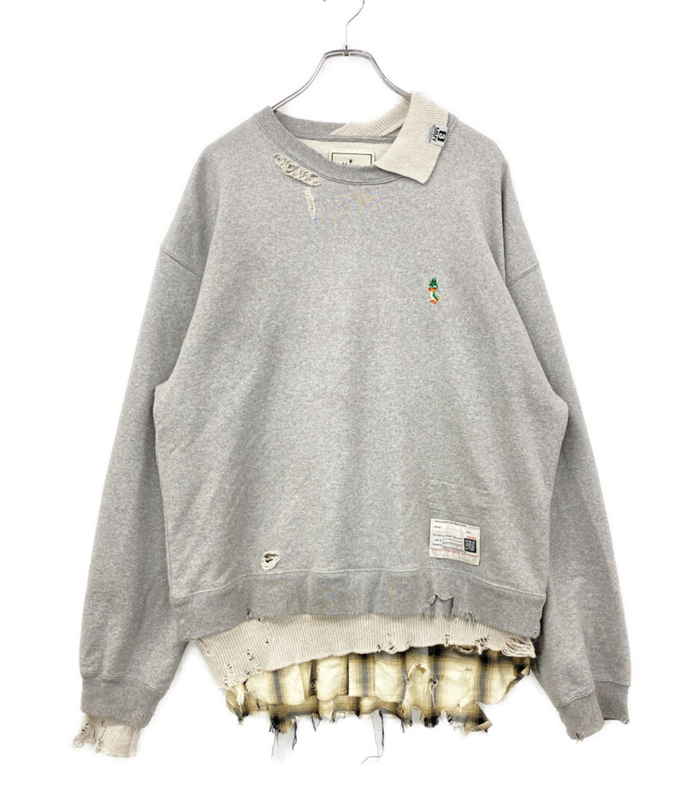 Maison MIHARA YASUHIRO スウェット TRIPLE LAYERED PULLOVER グレー A15PO572 メンズ SIZE 46 メゾン ミハラヤスヒロ