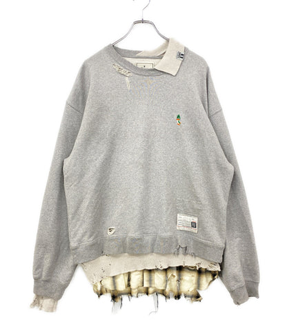 Maison MIHARA YASUHIRO スウェット TRIPLE LAYERED PULLOVER グレー A15PO572 メンズ SIZE 46 メゾン ミハラヤスヒロ