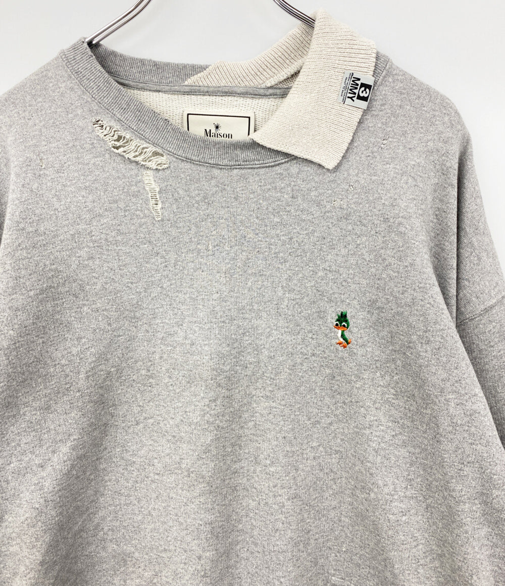Maison MIHARA YASUHIRO スウェット TRIPLE LAYERED PULLOVER グレー A15PO572 メンズ SIZE 46 メゾン ミハラヤスヒロ