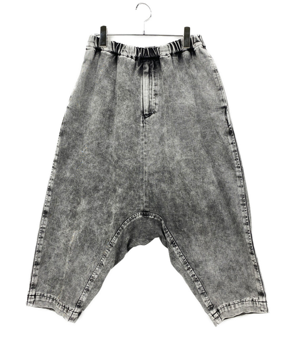 BLACK COMME des GARCONS 2020SS トリーテッドデニムサルエルパンツ 1E-P014 メンズ SIZE S ブラックコムデギャルソン