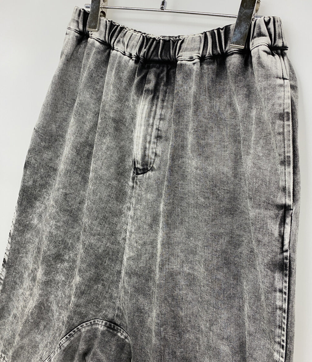 BLACK COMME des GARCONS 2020SS トリーテッドデニムサルエルパンツ 1E-P014 メンズ SIZE S ブラックコムデギャルソン