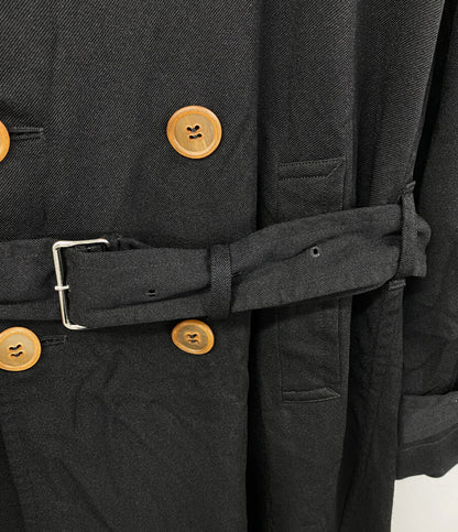 BLACK COMME des GARCONS ポリ縮絨トレンチコート 1J-C003 メンズ SIZE M ブラックコムデギャルソン