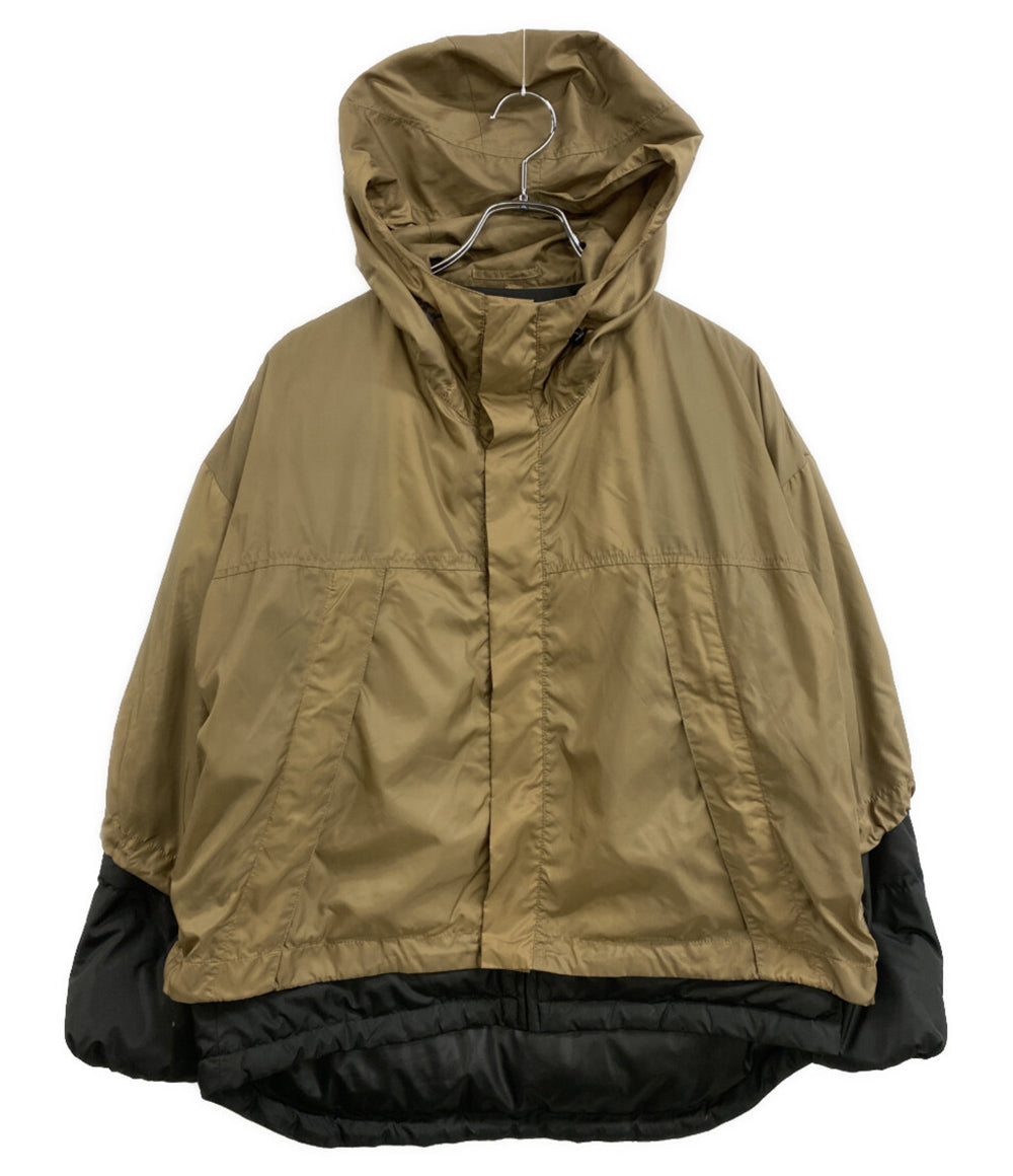 ZUCCA インナーダウン付きフーデッドブルゾン ブラウン×ブラック ZU13FC010 レディース SIZE M ズッカ