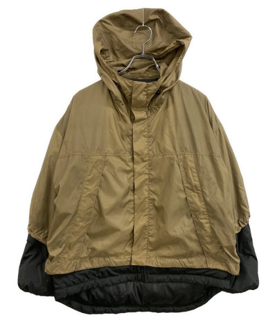 ZUCCA インナーダウン付きフーデッドブルゾン ブラウン×ブラック ZU13FC010 レディース SIZE M ズッカ