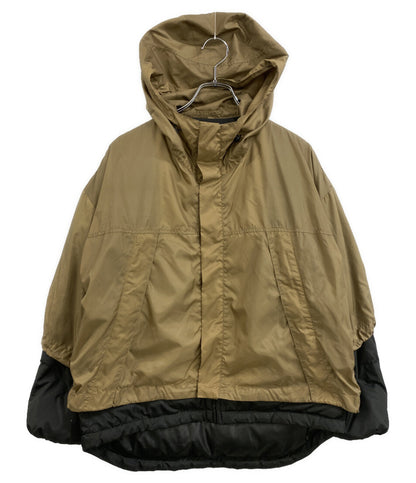 ZUCCA インナーダウン付きフーデッドブルゾン ブラウン×ブラック ZU13FC010 レディース SIZE M ズッカ