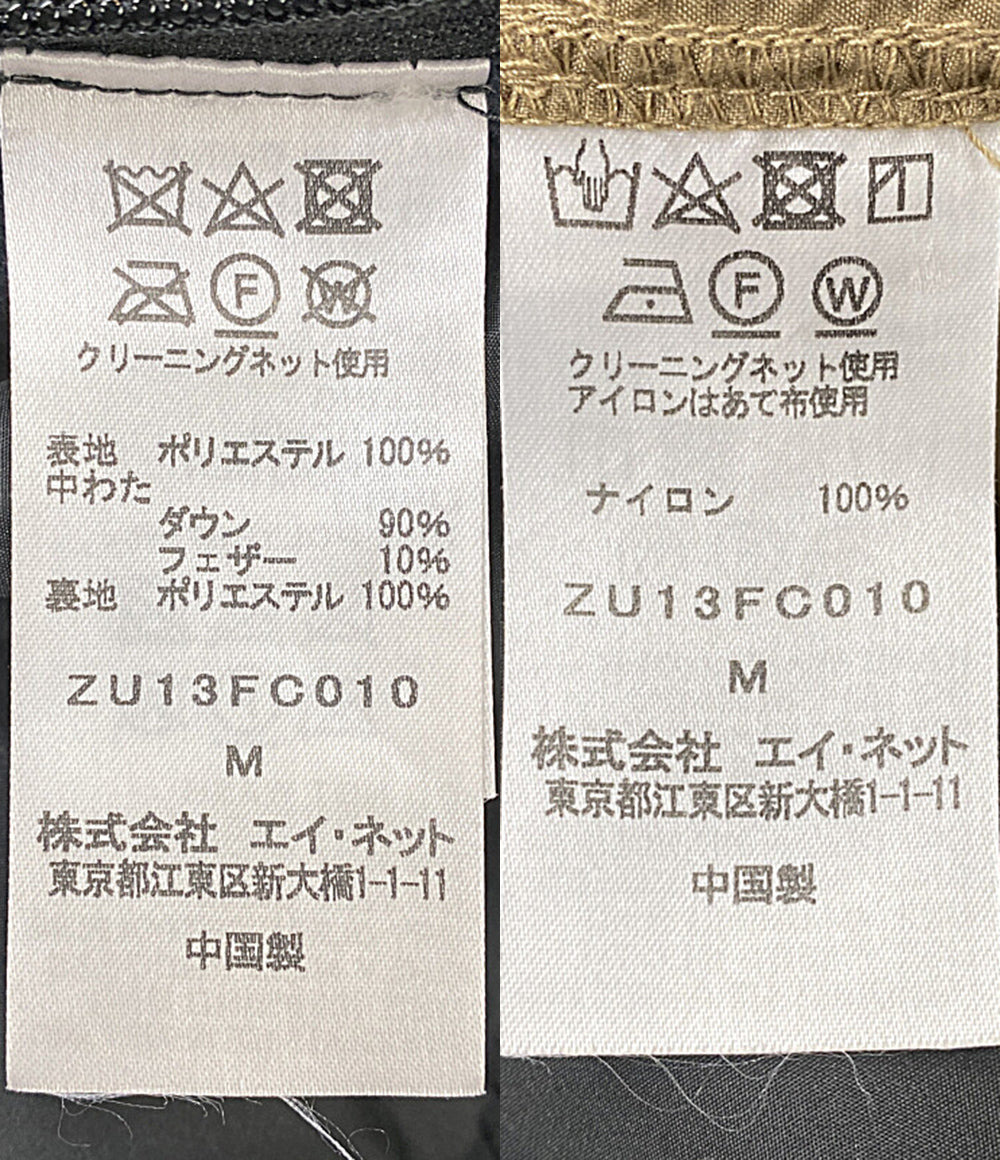 ZUCCA インナーダウン付きフーデッドブルゾン ブラウン×ブラック ZU13FC010 レディース SIZE M ズッカ