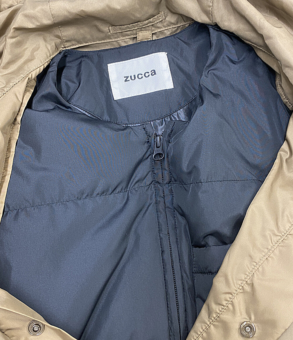 ZUCCA インナーダウン付きフーデッドブルゾン ブラウン×ブラック ZU13FC010 レディース SIZE M ズッカ
