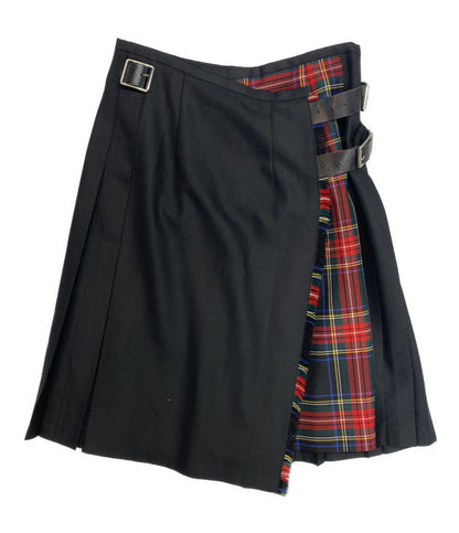 O'NEIL of DUBLIN スカート ウールチェックベルト巻きスカート 黒×赤 レディース SIZE 8 オニール オブ ダブリン
