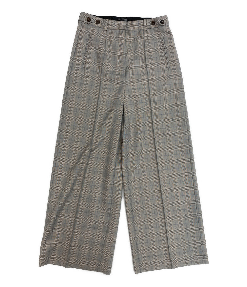 美品 rokh ロク パンツ チェックタックワイドパンツ R1CA22 レディース SIZE 10