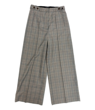 美品 rokh ロク パンツ チェックタックワイドパンツ R1CA22 レディース SIZE 10