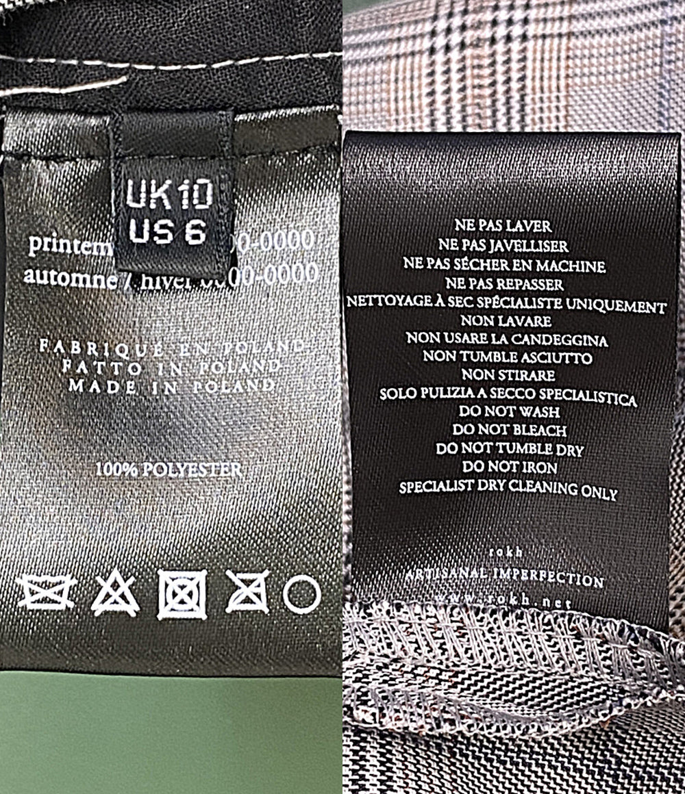 美品 rokh ロク パンツ チェックタックワイドパンツ R1CA22 レディース SIZE 10